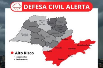 Defesa Civil do Estado alerta para fortes chuvas em todo estado de São Paulo até o domingo, dia 2