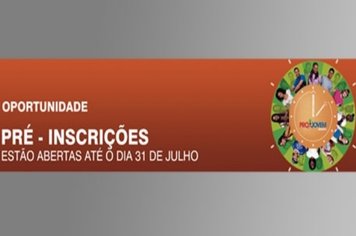 ProJovem Urbano - Pré-inscrições abertas até o dia 31 de julho