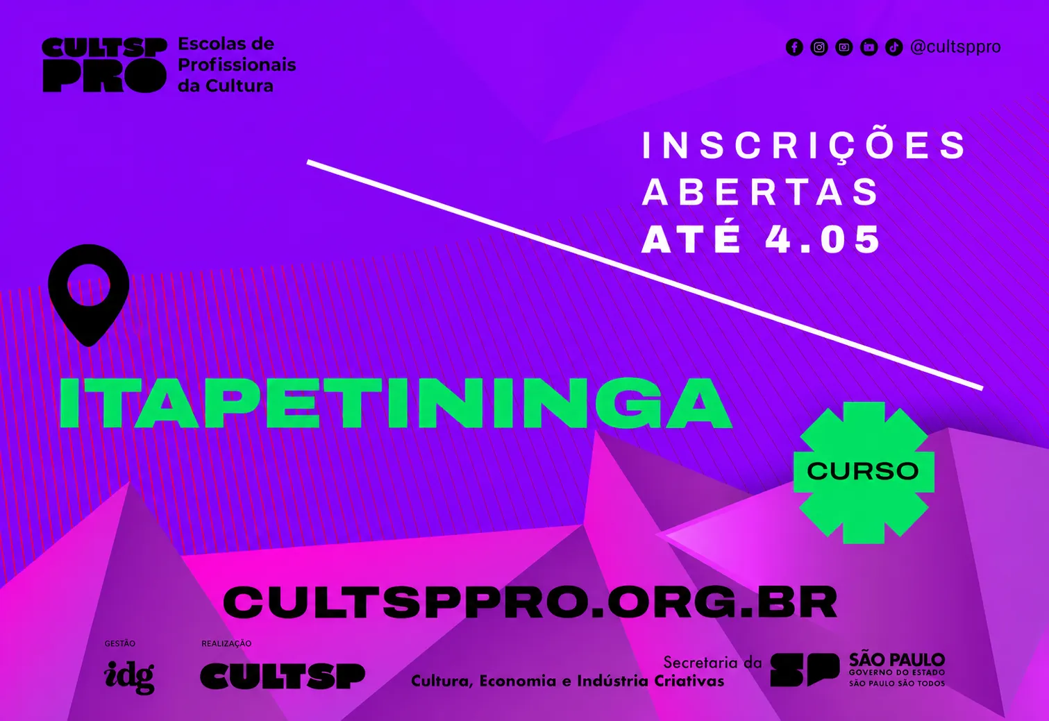 Escola de Profissionais da Cultura abre inscrições para curso em Itapetininga