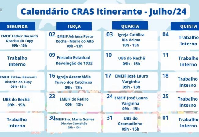 CRAS Itinerante visita bairros rurais de Itapetininga a partir da próxima segunda-feira, 01 de julho
