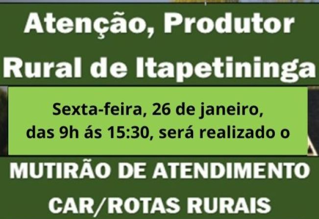 Prefeitura de Itapetininga realiza Mutirão de Atendimento a produtores para endereçamento digital do Rotas Rurais e Cadastro Ambiental Rural