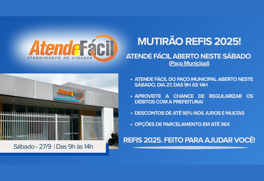 Prefeitura de Itapetininga abre Atende Fácil do Paço Municipal neste sábado para atender contribuintes do REFIS